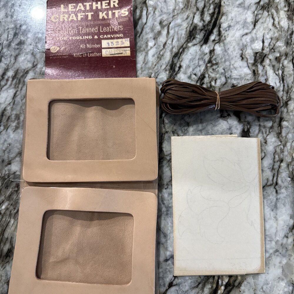 NOS Vintage Griffin Craft Calfskin Leather Bilfold Kit Complete